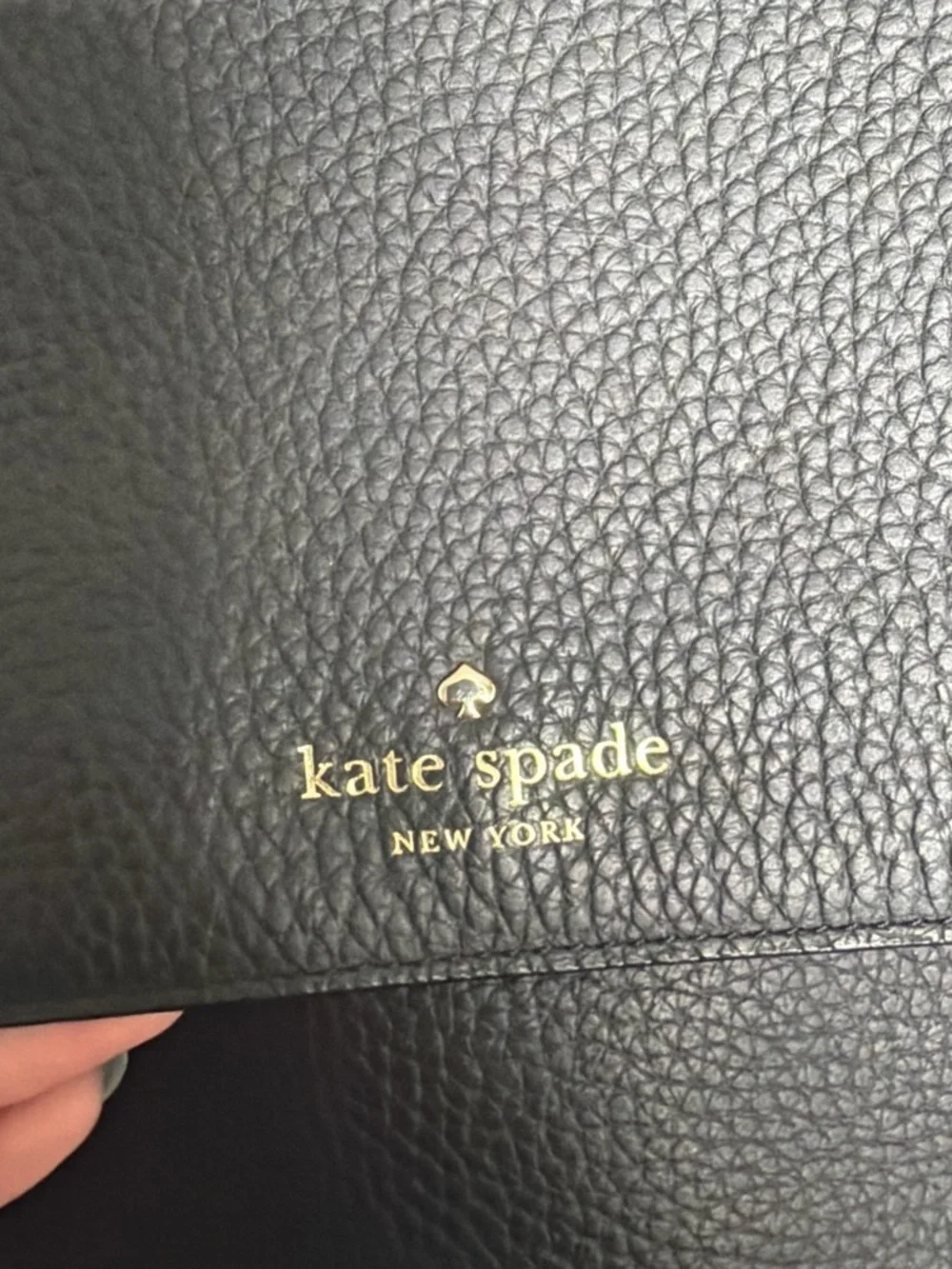 Kate Spade Black Pebbled Leather Backpack